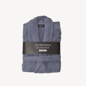 Deep Blue Shawl Collar Bathrobe